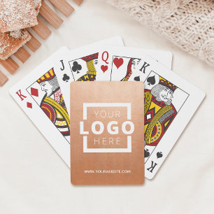 Custom Business Logo Promotion Branded Rose Gold Playing Cards