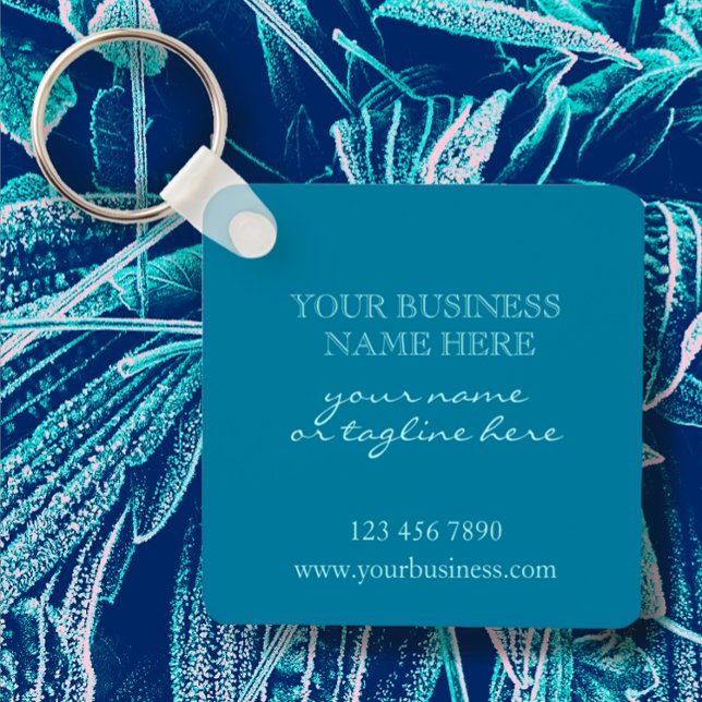 Custom Business Logo Promotional Aqua Turquoise    Key Ring (Add your logo to this stylish, contemporary, promotional key chain for a great customer marketing )