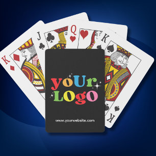 Custom Business Logo Promotional Branded Black Playing Cards