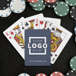 Custom Business Logo Promotional Branded Blue Playing Cards<br><div class="desc">Go beyond the typical promotional pen or notepad and give out a customizable deck of cards with your logo and website URL. 
Bring branding customization to the next level by selecting a background color to match your brand color.</div>
