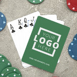 Custom Business Logo Promotional Branded Green Playing Cards<br><div class="desc">Go beyond the typical promotional pen or notepad and give out a customisable deck of cards with your logo and website URL. 
Bring branding customisation to the next level by selecting a background colour to match your brand colour.</div>
