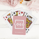 Custom Business Logo Promotional Branded Pink Playing Cards<br><div class="desc">Go beyond the typical promotional pen or notepad and give out a customisable deck of cards with your logo and website URL. 
Bring branding customisation to the next level by selecting a background colour to match your brand colour.</div>