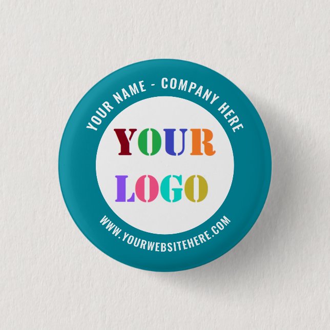 Custom Business Logo Promotional Button Template (Front)