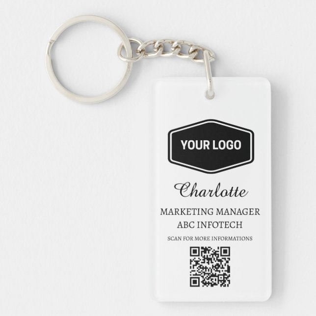 Custom Business Logo Promotional Key Ring (Front)
