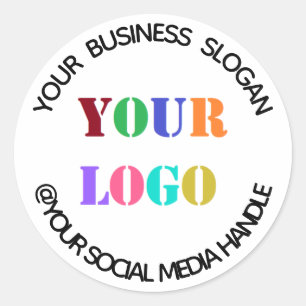 Custom Business Logo Promotional Social Media Name Classic Round Sticker