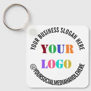 Custom Business Logo Promotional Social Media Name Key Ring
