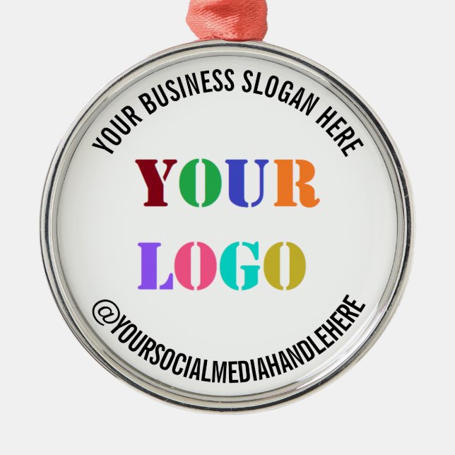 Custom Business Logo Promotional Social Media Name Metal Tree Decoration (Front)