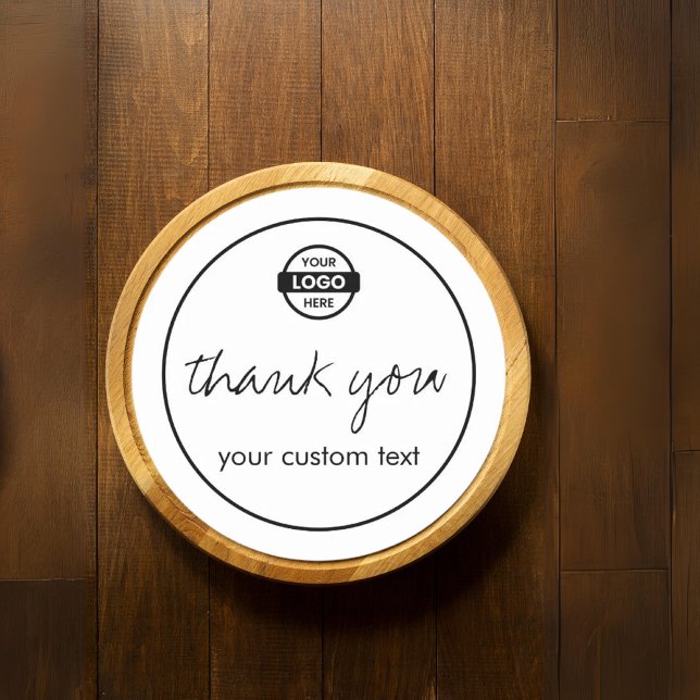 Custom Business Logo Promotional Thank You  Classic Round Sticker (Creator Uploaded)