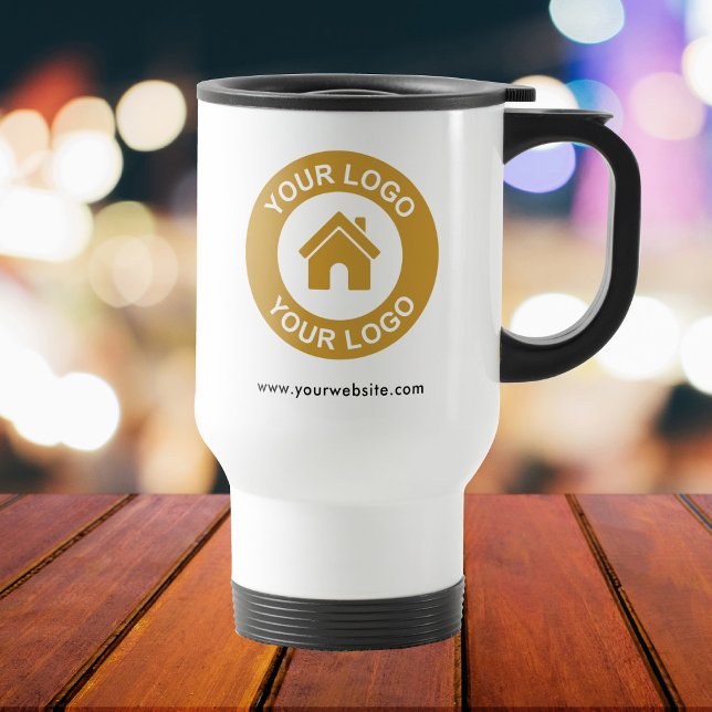 Custom Business Logo Promotional Travel Mug (Creator Uploaded)