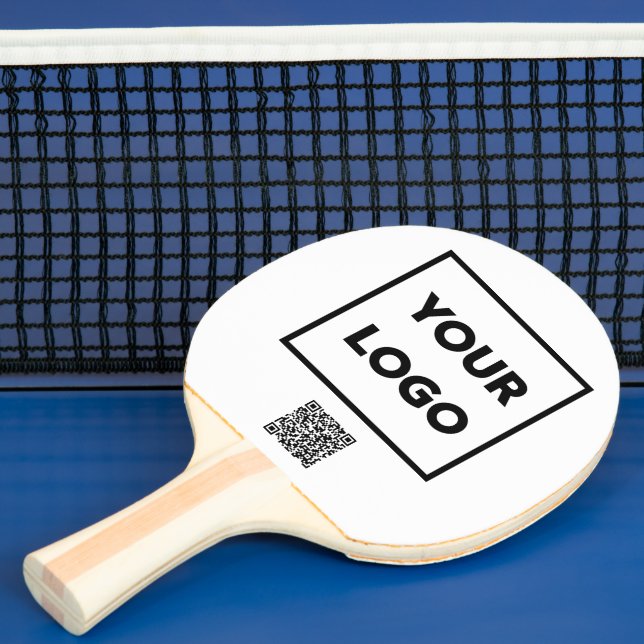 Custom Business Logo QR Code Branded Ping Pong Paddle (Insitu)