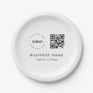 Custom Business Logo QR Code Company Party Event Paper Plate