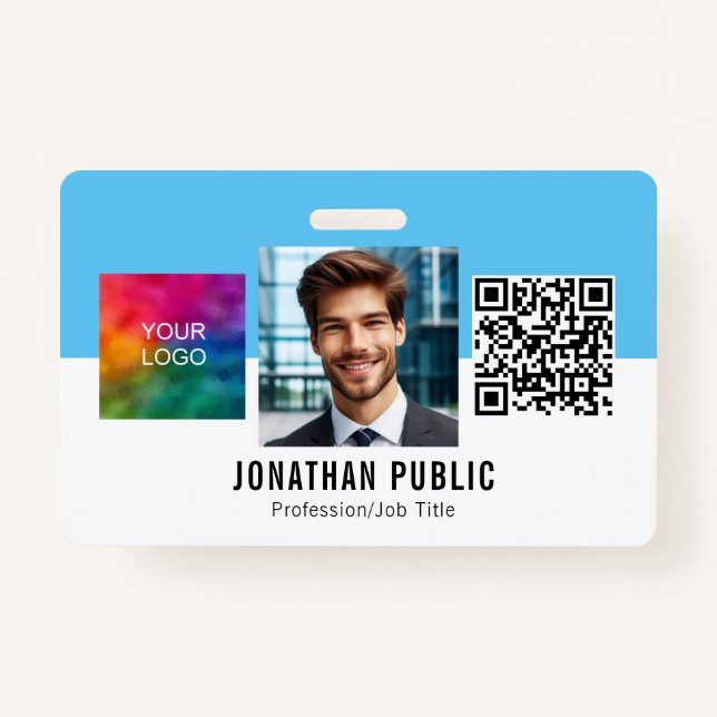 Custom Business Logo QR Code Employee ID Card ID Badge (Front)
