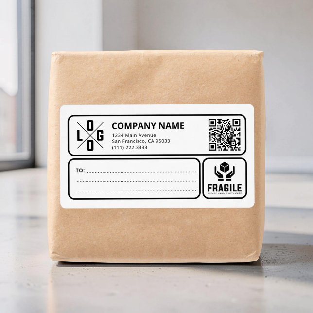 Custom Business Logo QR code Fragile Warn Shipping (Creator Uploaded)