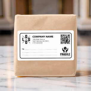 Custom Business Logo QR code Fragile Warn Shipping