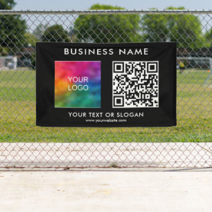 Custom Business Logo QR Code Modern Outdoor Best Banner