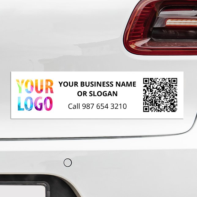 Custom Business Logo QR Code Promotional Corporate Bumper Sticker (Creator Uploaded)
