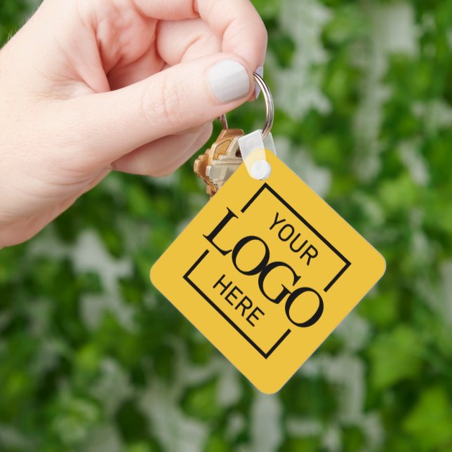 Custom Business Logo & QR Code Promotional Swag Key Ring (Hand)