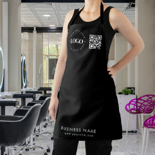 Custom Business Logo QR Code & Text Professional  Apron
