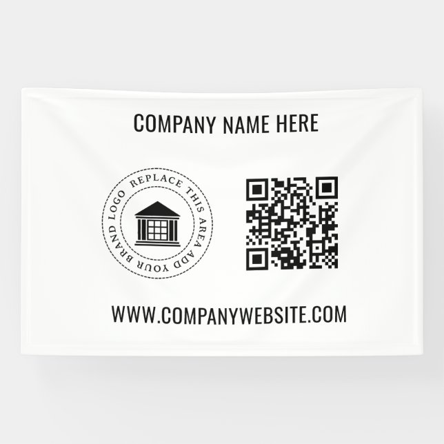 Custom Business Logo | QR Code & Website Banner (Horizontal)