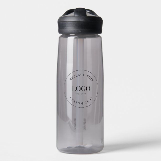 Custom Business logo QR code website professional Water Bottle (Front)