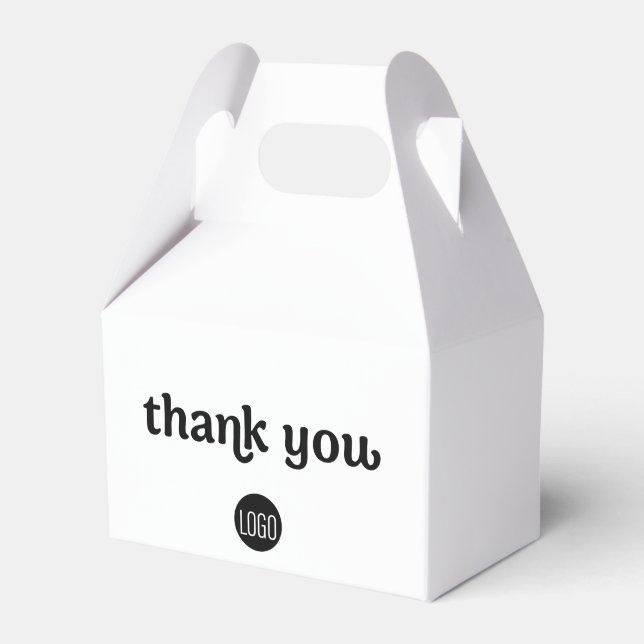 Custom Business logo QR code website Thank you Favour Box (Front Side)