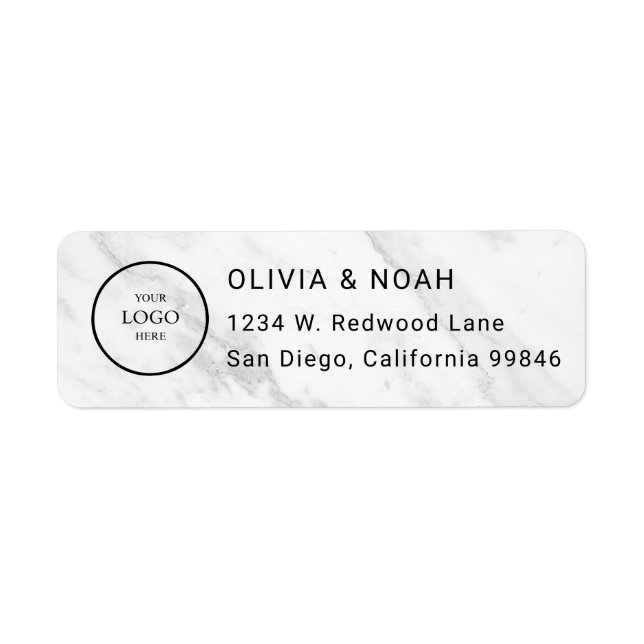 Custom Business Logo  Return Address Label (Front)