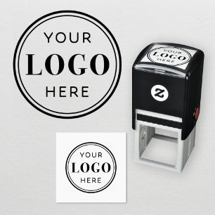 Custom Business Logo Round Outline Branded Self-inking Stamp