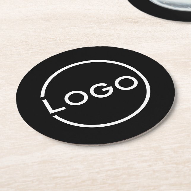 Custom Business Logo Round Paper Coaster (Angled)
