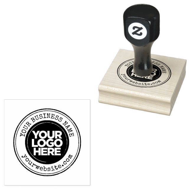 Custom Business Logo Round Rubber Stamp (Stamped)