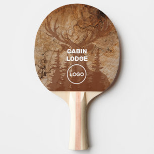 Custom Business Logo Rustic Wood Wilderness Forest Ping Pong Paddle