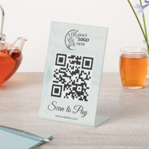 Custom Business Logo Scan To Pay QR Code Pedestal Sign
