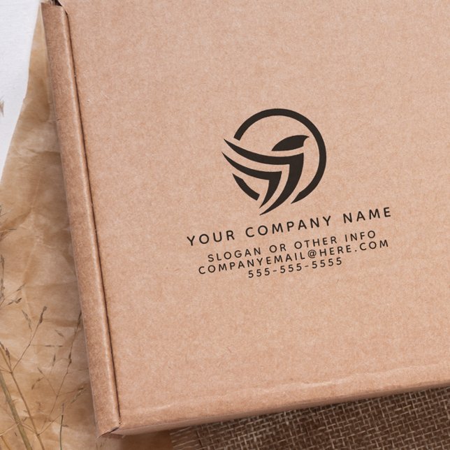 Custom Business Logo Simple & Modern Self-inking Stamp (Rubber Stamp Mock-up)