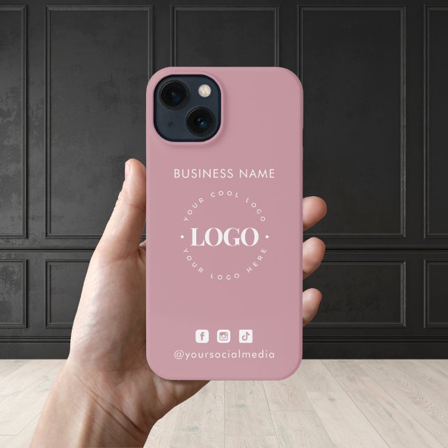 Custom Business Logo & Social Media Minimalist  iP iPhone Case (Creator Uploaded)