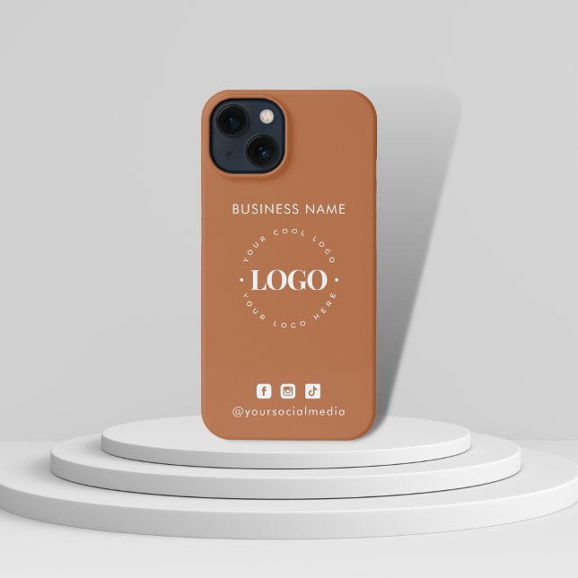 Custom Business Logo & Social Media Minimalist iPh iPhone Case (Creator Uploaded)