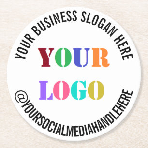 Custom Business Logo Social Media Paper Coasters