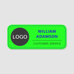 Custom Business Logo (Staff Badge) Green Employee Name Tag