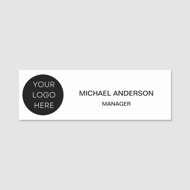 Custom Business Logo Staff Employee Name Tag (Front)