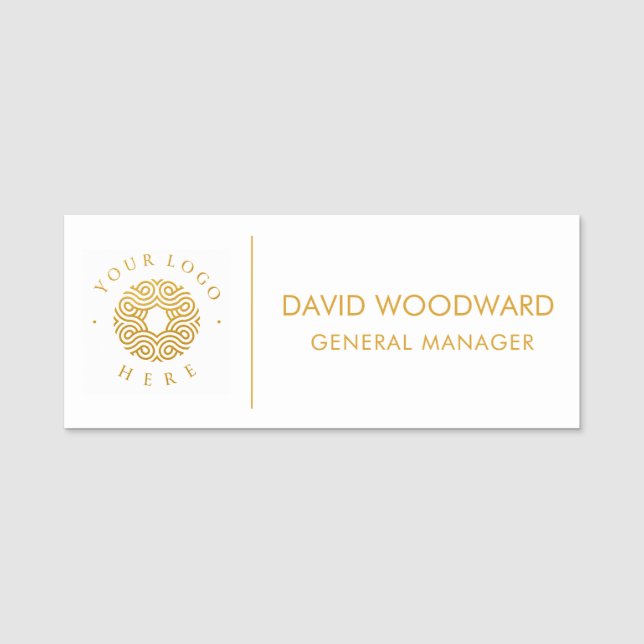 Custom Business Logo Staff  Name Tag (Front)