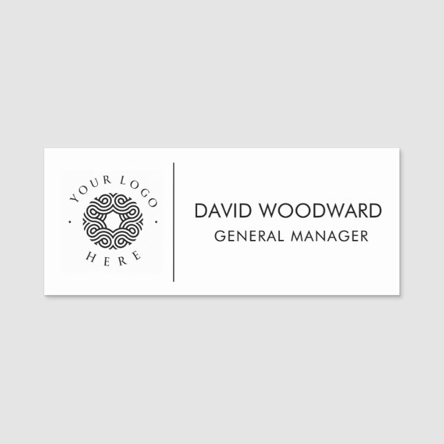 Custom Business Logo Staff Name Title Name Tag (Front)