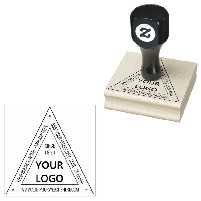 Custom Business Logo Stamp  Modern Triangle Design (Stamped)