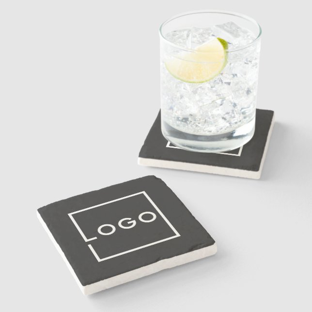 Custom Business Logo Stone Coaster (Side)