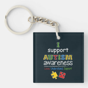 Custom Business Logo Support Autism Awareness Key Ring