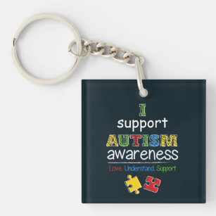 Custom Business Logo Support Autism Awareness  Key Ring