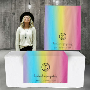 Custom Business Logo Table Runner Banner Rainbow Tapestry