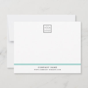 Custom Business Logo Teal Line Company Name   Card