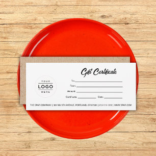 Custom Business Logo Template Gift Certificate