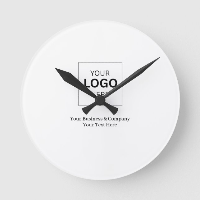 Custom Business Logo Template Round Clock (Front)
