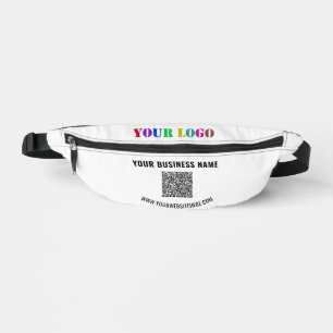 Custom Business Logo Text and QR Code Fanny Pack