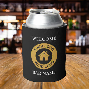 Custom Business Logo Text Bar Name Can Cooler