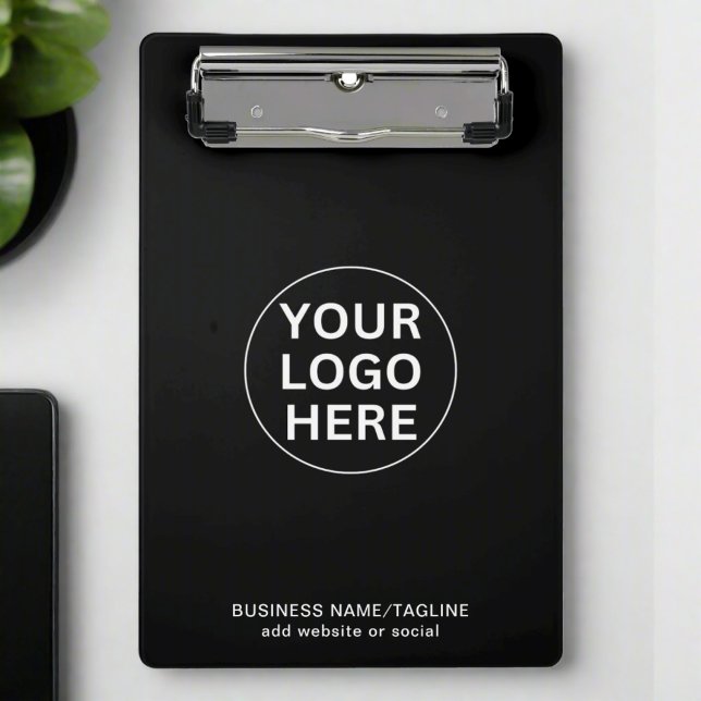 Custom Business Logo & Text Black & White Promo Mini Clipboard (Creator Uploaded)